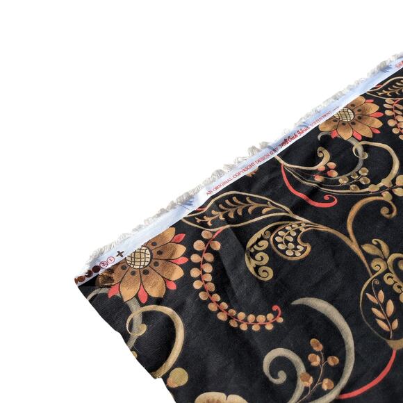 Vtg Mill Creek Fabrics Floral Night Black Remnant Sewing Fabric 2pcs = 3.7yards - Picture 6 of 9
